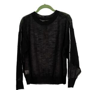UNIQ SW-70617 Women's Sz Small/Medium Black Sheer Long Sleeve Sweater